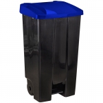 Бак для мусора уличный Idea, с крышкой, с педалью, 110л, синий, М 2395