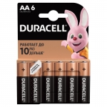 Батарейка Duracell Basic AA (LR6) алкалиновая, 6BL, 5000394107458