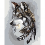 Картина по номерам на холсте ТРИ СОВЫ "Волчья мудрость", 40*50, с акриловыми красками и кистями, КХ_44163