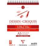 Скетчбук 50л., А5 Clairefontaine "Dessin croquis", на гребне, 120г/м2, 96616C