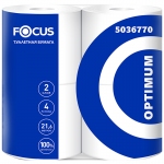Бумага туалетная Focus Optimum, 2 слойн, мини-рулон, 22м/рул., 4шт., тиснение, белая, 5036770