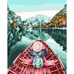 Картина по номерам на холсте ТРИ СОВЫ "Озеро в горах", 40*50, с акриловыми красками и кистями, КХ_44184