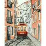 Картина по номерам на холсте ТРИ СОВЫ "Трамвай", 40*50, с акриловыми красками и кистями, КХ_44188