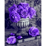 Картина по номерам на холсте ТРИ СОВЫ "Сиреневые розы", 40*50, с акриловыми красками и кистями, КХ_44193