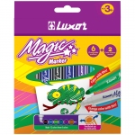 Фломастеры меняющие цвет Luxor "Magic", 06цв.+2, 8шт., картон, европодвес, 6104/Box 8