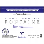 Альбом для акварели, 25л., 18*24, на склейке Clairefontaine "Fontaine Demi-satiné", 300г/м2, горяч. пресс., полу-сатин, 96405C