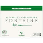 Альбом для акварели, 25л., 30*40, на склейке Clairefontaine "Fontaine Grain torchon", 300г/м2, холод. пресс, крупное зерно, 96430C