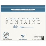 Альбом для акварели, 15л., 24*30, на склейке Clairefontaine "Fontaine Grain Nuageux", 300г/м2, холод. пресс., облачная текстура, 96421C
