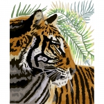 Картина по номерам на холсте ТРИ СОВЫ "Тигриный профиль", 40*50, с акриловыми красками и кистями, КХ_44197