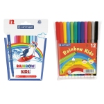 Фломастеры Centropen "Rainbow Kids", 12цв., трехгранные, смываемые, ПВХ, 7 7550 1202