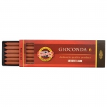 Сангина Koh-I-Noor "Gioconda", коричневая красная, стержень, 5,6мм, 6шт., пластик короб, 4373002006PKRU