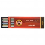 Грифели цветные для цанговых карандашей Koh-I-Noor "Gioconda", 5,6мм, металлик ассорти, 6шт., пластик коробвый, 4380000001PKRU