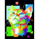 Картина по номерам на холсте ТРИ СОВЫ "Пиксельный кот", 30*40, с акриловыми красками и кистями, КХ_44088