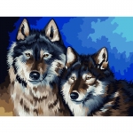 Картина по номерам на холсте ТРИ СОВЫ "Волки", 30*40, с акриловыми красками и кистями, КХ_44091
