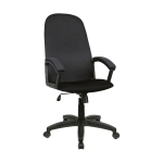 Кресло руководителя Helmi HL-E79 "Elegant", PL, ткань TW черная/серая, 277897