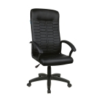 Кресло руководителя Helmi HL-E80 "Ornament" LTP, экокожа черная, мягкий подлокотник, пиастра, 344263, 344263