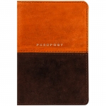 Обложка для паспорта OfficeSpace "Duo", кожа, осень+коричневый, тиснение фольгой, 311098