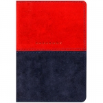 Обложка для паспорта OfficeSpace "Duo", кожа, красный+синий, тиснение фольгой, 311099