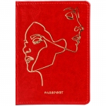 Обложка для паспорта OfficeSpace "Life line", иск. кожа, красный, тиснение фольгой, 311102