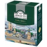 Чай Ahmad Tea "Earl Gray", черный с бергамотом, 100 фольг. пакетиков по 2г, 595i-08
