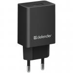Зарядное устройство сетевое Defender EPA-10, 1*USB, 2.1А output, пакет, черный, 83572