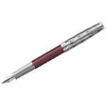 Ручка перьевая Parker "Sonnet Metal & Red Lacquer CT" черная, 0,8мм, подарочная упаковка, 2119650