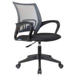 Кресло оператора Helmi HL-M95 R (695) "Airy", спинка сетка серая/сиденье ткань TW черная, пиастра, 348709