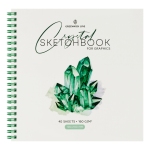 Скетчбук для графики и эскизов 40л., 190*190 Greenwich Line "Crystal. Emerald Stone", на гребне, 160г/м2, SkBG_45786