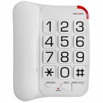 Телефон проводной Texet ТХ-201, повторный набор, крупные клавиши, белый, 337858