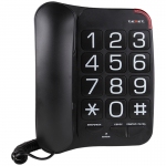 Телефон проводной Texet ТХ-201, повторный набор, крупные клавиши, черный, 337859