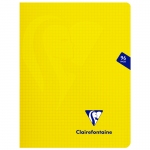 Тетрадь 48л., 170*220мм, клетка Clairefontaine "Mimesys", пластиковая обложка, желтая, 90г/м2, 303742C_yellow