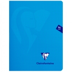 Тетрадь 48л., 170*220мм, клетка Clairefontaine "Mimesys", пластиковая обложка, голубая, 90г/м2, 303742C_blue