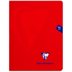 Тетрадь 48л., 170*220мм, клетка Clairefontaine "Mimesys", пластиковая обложка, красная, 90г/м2, 303742C_red