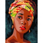 Картина по номерам на холсте ТРИ СОВЫ "Африканская женщина", 30*40, с акриловыми красками и кистями, КХ_44115