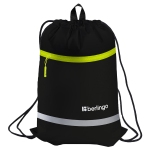 Мешок для обуви 1 отделение Berlingo "Basic yellow", 360*460мм, светоотражающая лента, карман на молнии, MS230101