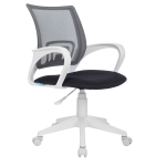 Кресло оператора Helmi HL-M95 R (W695) "Airy", спинка сетка серая/сиденье ткань TW серая, пиастра, пластик белый, 348716