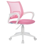 Кресло оператора Helmi HL-M95 R (W695) "Airy", спинка сетка розовая/сиденье ткань TW розовая, пиастра, пластик белый, 348717
