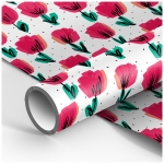 Упаковочная бумага глянц. 70*100см, MESHU "Red tulips", 90г/м2, М100_41074
