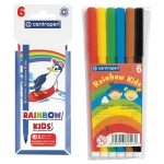 Фломастеры Centropen "Rainbow Kids", 06цв., трехгранные, смываемые, ПВХ, 7 7550 0602