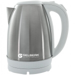 Чайник электрический Gelberk GL-450, 1,8л, 1500Вт, нержавеющая сталь, белый, GL-450