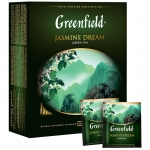 Чай Greenfield "Jasmine Dream", зеленый с жасмином, 100 фольг. пакетиков по 2г, 0586-09