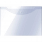 Папка-конверт на кнопке OfficeSpace А3, 150мкм, пластик, прозрачная, 267524