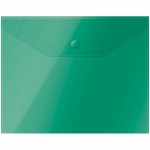 Папка-конверт на кнопке OfficeSpace А5 (190*240мм), 150мкм, пластик, полупрозрачная, зеленая, 267529