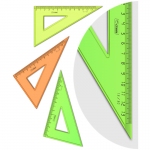 Треугольник 30°, 13см СТАММ, пластиковый, прозрачный, неоновые цвета, ассорти, ТК33