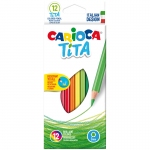 Карандаши цветные пластиковые Carioca "Tita", 12цв., заточен., картон, европодвес, 42793
