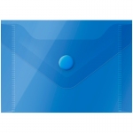 Папка-конверт на кнопке OfficeSpace А7 (74*105мм), 150мкм, пластик, полупрозрачная, синяя, 267537