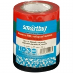 Изолента Smartbuy, 15мм*10м, 150мкм, набор из 5 цветов, SBE-IT-15-10-mix