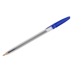Ручка шариковая СТАММ "111" синяя, 1,0мм, прозрачный корпус, РС01