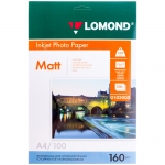 Фотобумага А4 для стр. принтеров Lomond, 160г/м2 (100л) матовая односторонняя
