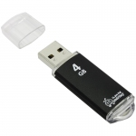 Память Smart Buy "V-Cut"  4GB, USB 2.0 Flash Drive, черный (металл. корпус ), SB4GBVC-K